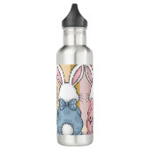Niedlich Ostern Bunny Trio Pastel Tierdruck, Name Edelstahlflasche (Links)