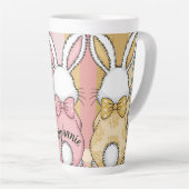 Niedlich Ostern Bunny Trio Pastel Tierdruck, Name Milchtasse (Rechte Ecke)