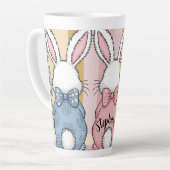 Niedlich Ostern Bunny Trio Pastel Tierdruck, Name Milchtasse (Linke Ecke)