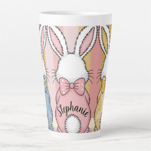 Niedlich Ostern Bunny Trio Pastel Tierdruck, Name Milchtasse