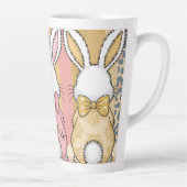 Niedlich Ostern Bunny Trio Pastel Tierdruck, Name Milchtasse (Rechts)