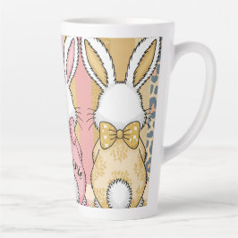 Niedlich Ostern Bunny Trio Pastel Tierdruck, Name Milchtasse