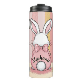 Niedlich Ostern Bunny Trio Pastel Tierdruck, Name Thermosbecher