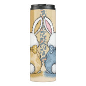Niedlich Ostern Bunny Trio Pastel Tierdruck, Name Thermosbecher (Rückseite)