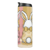 Niedlich Ostern Bunny Trio Pastel Tierdruck, Name Thermosbecher (Nach rechts gedreht)