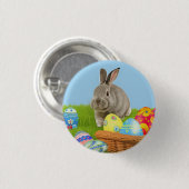 Niedlich Ostern-Bunnyout für eine positive Stimmun Button (Vorne & Hinten)