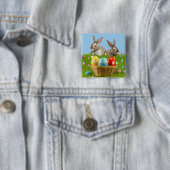 Niedlich Ostern-Bunnyum für eine positive Stimmung Button (Beispiel)
