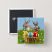 Niedlich Ostern-Bunnyum für eine positive Stimmung Button (Vorne & Hinten)