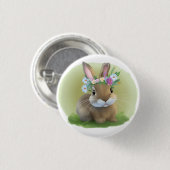 Niedlich Ostern-Bunnyum für eine positive Stimmung Button (Vorne & Hinten)