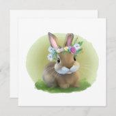 Niedlich Ostern-Bunnyum für eine positive Stimmung Einladung (Vorne/Hinten)