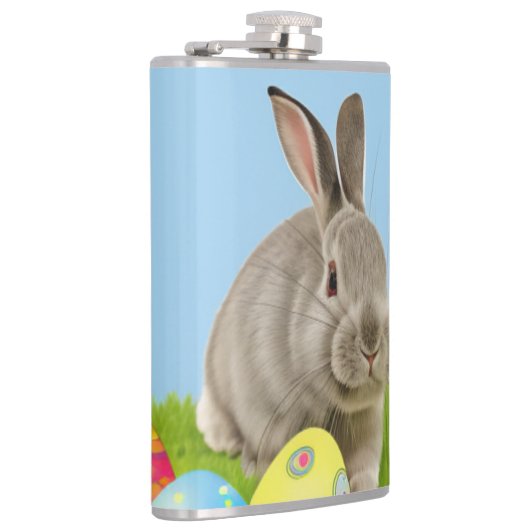 Niedlich Ostern-Bunnyum für eine positive Stimmung Flachmann (Rechts)