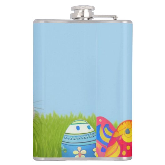 Niedlich Ostern-Bunnyum für eine positive Stimmung Flachmann (Rückseite)