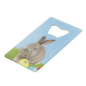 Niedlich Ostern-Bunnyum für eine positive Stimmung Geldbeutel Flaschenöffner (Vorderseite Schrägansicht)