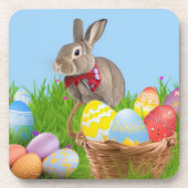 Niedlich Ostern-Bunnyum für eine positive Stimmung Getränkeuntersetzer (Vorderseite)