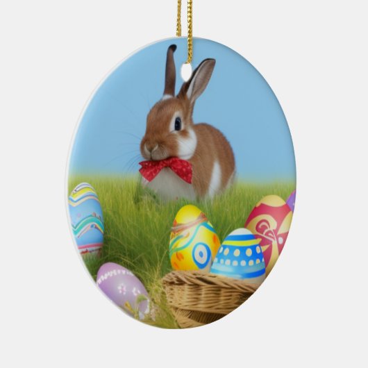 Niedlich Ostern-Bunnyum für eine positive Stimmung Keramik Ornament (Rechts)