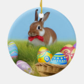 Niedlich Ostern-Bunnyum für eine positive Stimmung Keramik Ornament (Hinten)
