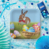 Niedlich Ostern-Bunnyum für eine positive Stimmung Pappteller (Party)