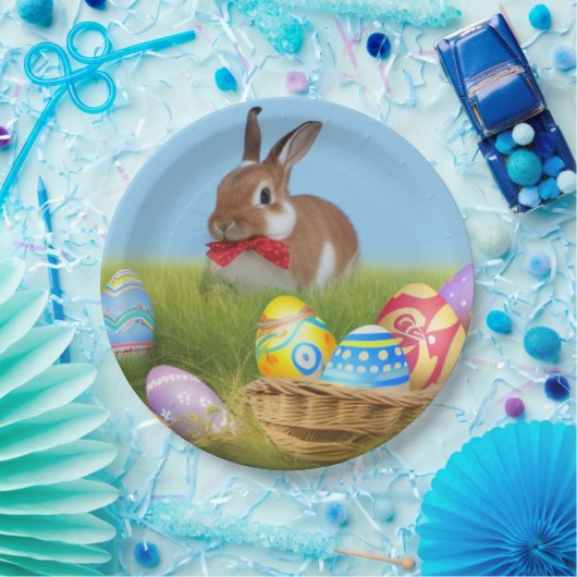 Niedlich Ostern-Bunnyum für eine positive Stimmung Pappteller (Party)