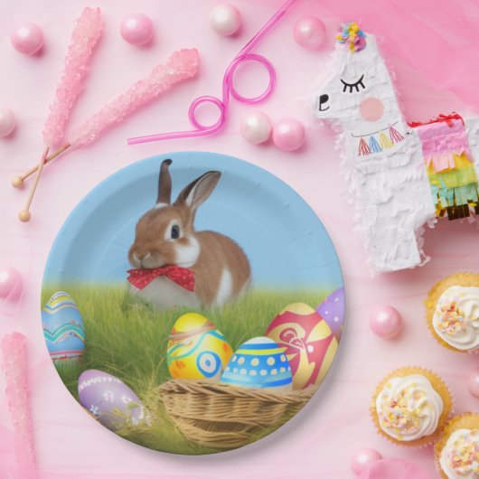 Niedlich Ostern-Bunnyum für eine positive Stimmung Pappteller (Party)