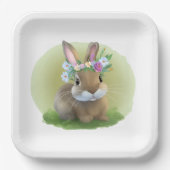 Niedlich Ostern-Bunnyum für eine positive Stimmung Pappteller (Vorderseite)