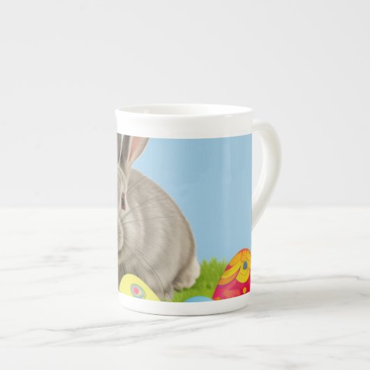 Niedlich Ostern Bunnyum für eine positive Stimmung Porzellantasse (Vorderseite Rechts)