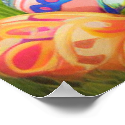 Niedlich Ostern-Bunnyum für eine positive Stimmung Poster (Ecke)