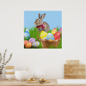 Niedlich Ostern-Bunnyum für eine positive Stimmung Poster (Küche)
