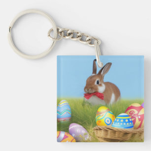 Niedlich Ostern-Bunnyum für eine positive Stimmung Schlüsselanhänger