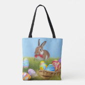 Niedlich Ostern-Bunnyum für eine positive Stimmung Tasche (Rückseite)