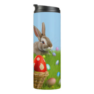 Niedlich Ostern-Bunnyum für eine positive Stimmung Thermosbecher