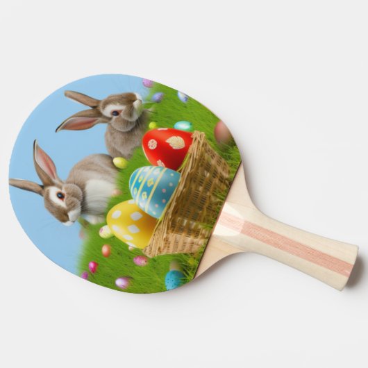 Niedlich Ostern-Bunnyum für eine positive Stimmung Tischtennis Schläger (Seitenansicht)