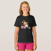 Niedlich Ostern Dabbing Sonnenhasen mit Ostereiern T-Shirt (Vorne ganz)