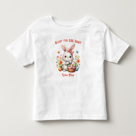 Niedlich Ostern Egger Hunter sonniger personalisie Kleinkind T-shirt (Vorderseite)