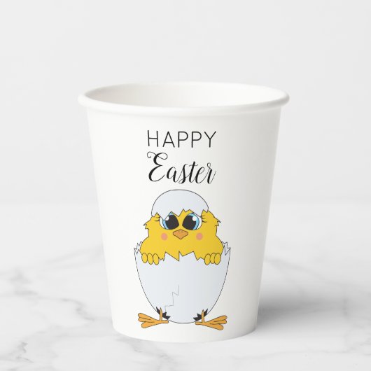 Niedlich Ostern Ei & Chick Happy Oster Pappbecher (Vorderseite)