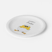 Niedlich Ostern Ei & Chick Happy Oster Pappteller (Schrägansicht)