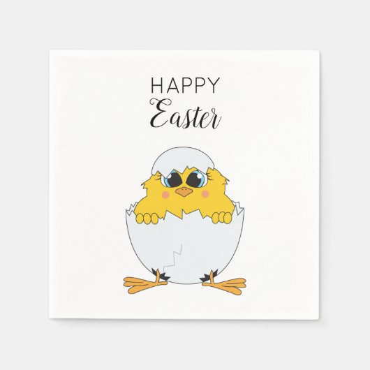 Niedlich Ostern Ei & Chick Happy Oster Serviette (Vorderseite)