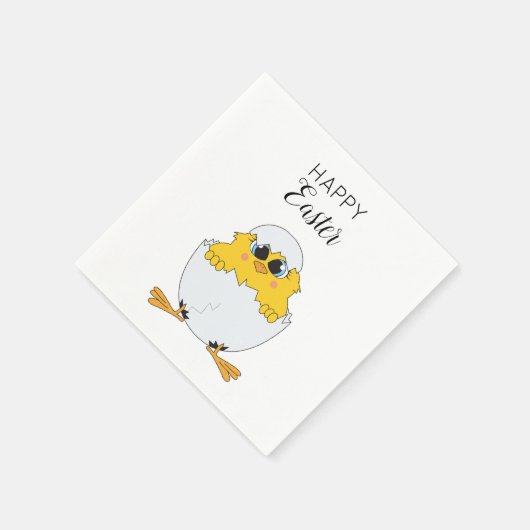 Niedlich Ostern Ei & Chick Happy Oster Serviette (Ecke)