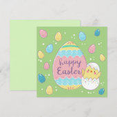 Niedlich Ostern Einladung (Vorne/Hinten)
