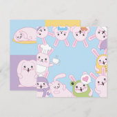 Niedlich Ostern Einladung (Vorne/Hinten)