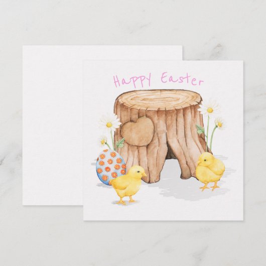 Niedlich Ostern Einladung (Vorne/Hinten)