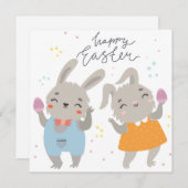 Niedlich Ostern Einladung (Vorne/Hinten)