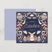 Niedlich Ostern Einladung (Vorne/Hinten)