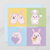 Niedlich Ostern Einladung (Vorne/Hinten)