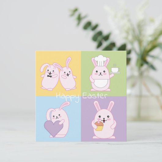 Niedlich Ostern Einladung (Stehend Vorderseite)