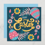 Niedlich Ostern Einladung (Vorne/Hinten)