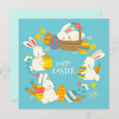 Niedlich Ostern Einladung (Vorne/Hinten)