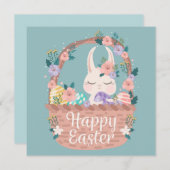 Niedlich Ostern Einladung (Vorne/Hinten)