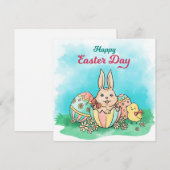 Niedlich Ostern Einladung (Vorne/Hinten)