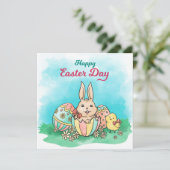 Niedlich Ostern Einladung (Stehend Vorderseite)