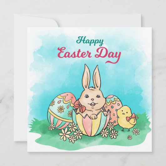 Niedlich Ostern Einladung (Vorderseite)